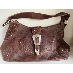 Hand Tooled Leather Handbag - Made In Paraguay Western